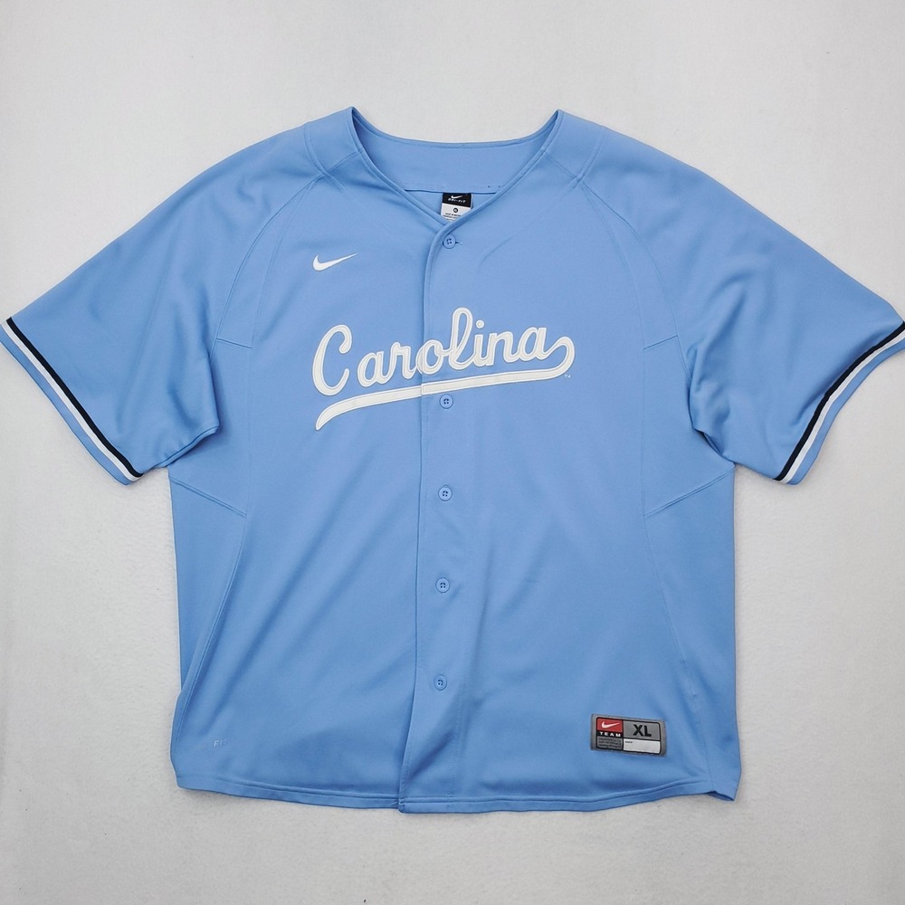 North Carolina Tar Heels Jersey Mens XL Blue NCAA Baseball Vintage Nike Dri Fit